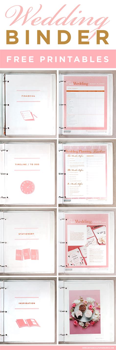 Binder Free Printable Wedding Planner Worksheets
