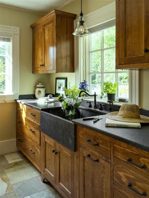 Wood cabinets add natural warmth to kitchens of every size and style. Modern Kitchens with Unpainted Cabinets - Bright Green Door