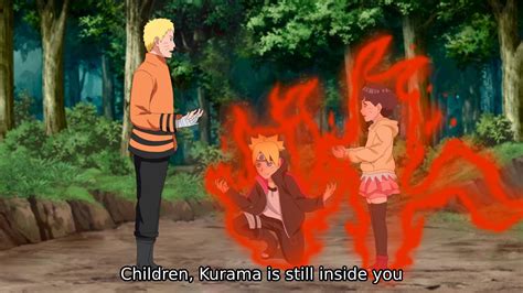 Naruto Explains That Kurama Is Alive Inside Himawari And Naruto And