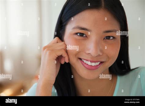 Chinese Woman Smiling Stock Photo Alamy