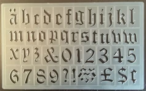 30mm High Old Style English Alphabet Stencil Form Lettersnos