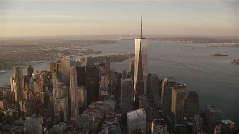 6k Stock Footage Aerial Video Of A Wide Orbit Of Freedom Tower At