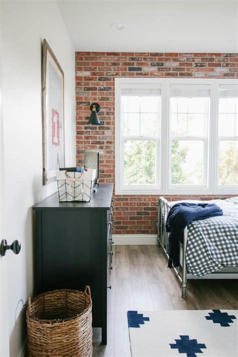 Brick Wall Bedroom Reveal A Thoughtful Place Brick Interior Wall