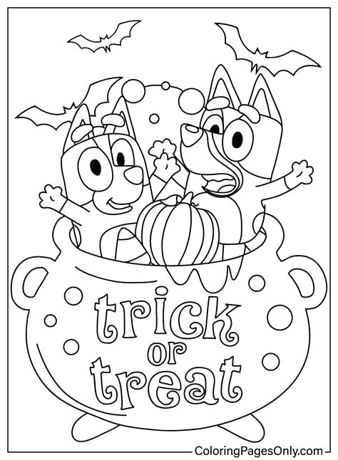 Bluey Halloween Coloring Sheet Free Printable Coloring Pages
