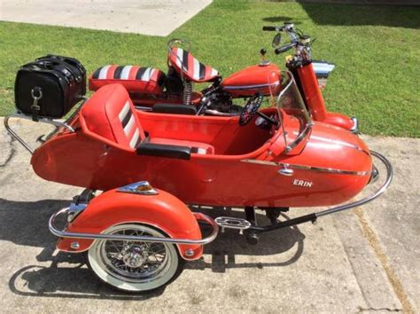 1959 Cushman Red Super Eagle And Red Cozy Sidecar