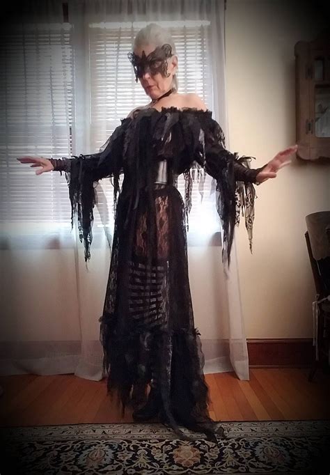 Sexy Wicked Witch Dress Costume See Through Sheer Black Lace Etsy