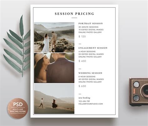 Photography Pricing Guide Template Photographer Pricing Etsy