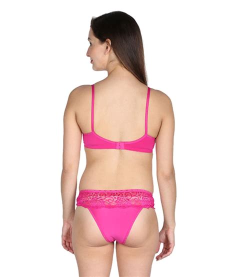 Buy Urbaano Pink Lycra Bra And Panty Set Online At Best Prices In India Snapdeal