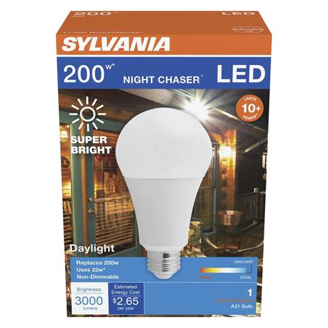 Sylvania A21 200 Watt Night Chaser Daylight Led Light Bulb Shop Light