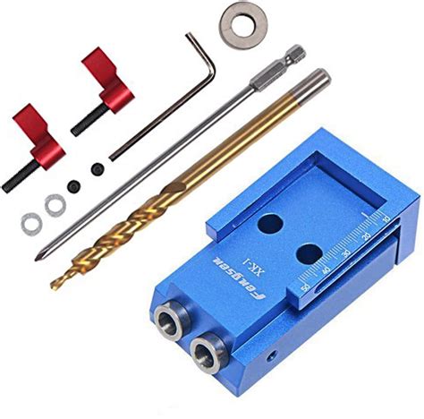 Pocket Hole Jig Kit System With Accessories And Step Drilling Bit