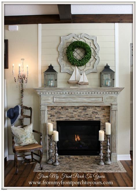 4295 Farmhouse Fireplace Mantel French Country Style Boxwood Wreath