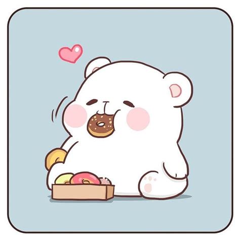 Adorable Simple And Cute Polar Bear Doodle The Donuts Make The Drawing Even More Kawaii 🍩🐻