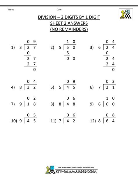 When students can quickly come up with the correct. Division Worksheets 3rd Grade