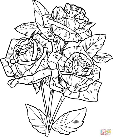 Detailed Rose Coloring Pages