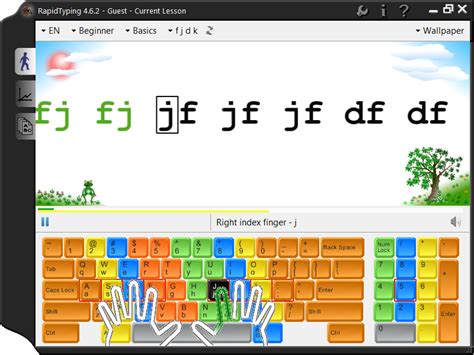 Typing games for kids should begin at an easy level. Typing Tutor, Typing Test and Typing games at rapidtyping.com