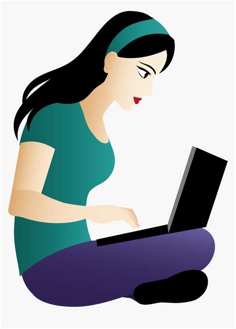 The term clip art refers to simple drawings made for computer users for both digital and printed click on clipart and whatever other filters you want to use. Girl On Computer Clipart Asian Sitting With Laptop - Using ...