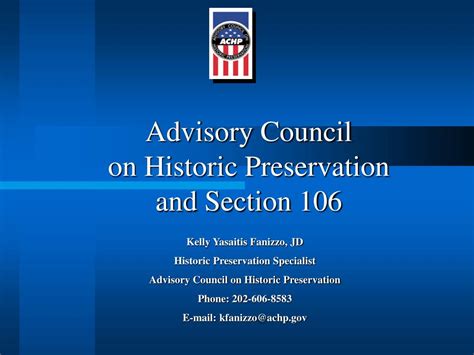 Ppt Advisory Council On Historic Preservation And Section 106
