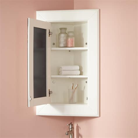 Lighted medicine cabinets can have either side or top lights, which increase the light where you need. Winstead Corner Medicine Cabinet - Corner Medicine ...