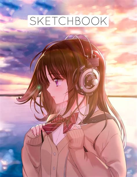 Sketchbook Anime Style Cover Sketchbook For Drawing Coloring