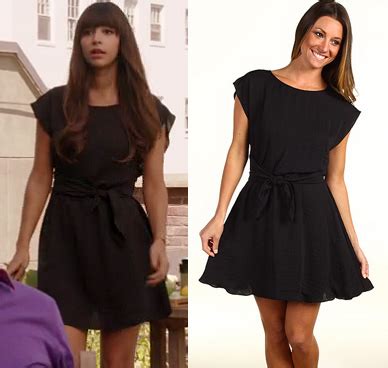 Wornontv Ceces Black Thanksgiving Dress On New Girl Hannah Simone Clothes And Wardrobe From Tv