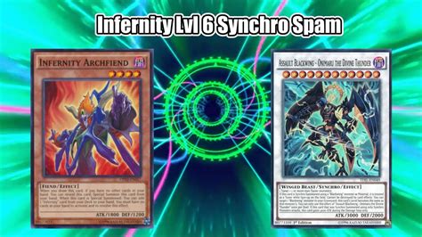 Infernity Lvl 6 Synchro Spam Decklist Combo And Test Hands Yugioh