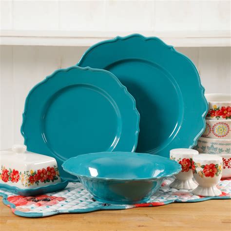 Buy The Pioneer Woman 20pc Dinnerware Set Vintage Ruffle Denim Plate