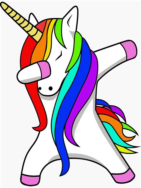Funny Dabbing Unicorn Dance Unicorns Dab Sticker By 343g Redbubble