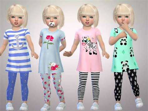 The Sims Resource Toddler Girls Full Outfits By Sweetdreamszzzzz