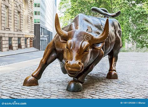 The Charging Bull Statue On Wall Street In New York City Editorial