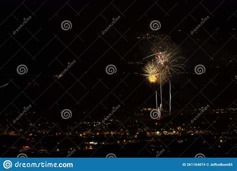 Fourth of July Skyrockets, As Seen from Above, Cottonwood, Arizona
