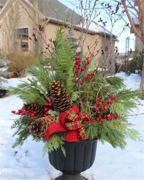 Winter Containers Gardens Christmas Arrangements Christmas Planters