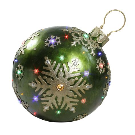 18 Led Lighted Green Jeweled Commercial Grade Christmas Ball Ornament