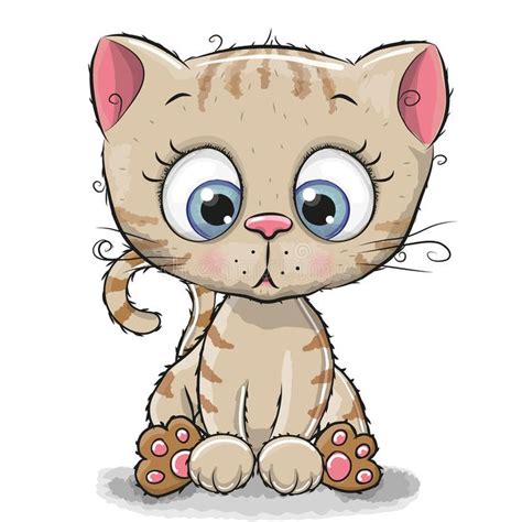 Illustration about Cute Cartoon Kitten isolated on a white background