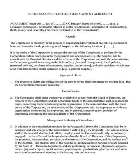 15 Management Agreement Templates Free Pdf Word Format Download