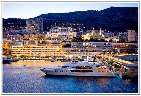 Monte Carlo Port Hercules Monaco Yacht Club At Dusk Keith