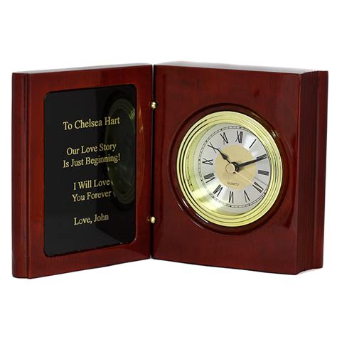 Book Of Life Personalized Rosewood Desk Clock Executive T Shoppe