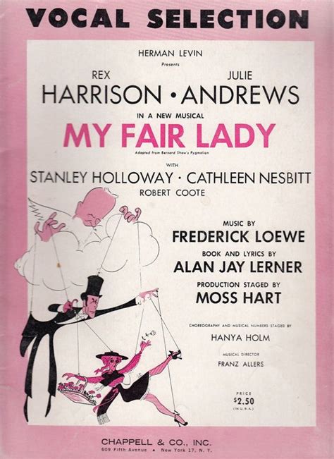 Musical My Fair Lady Vocal Selection 7 Songs Loewe And Lerner Rex