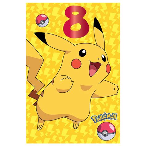 Maybe you would like to learn more about one of these? Pikachu Pokemon 8th Birthday Card (250633) - Character Brands