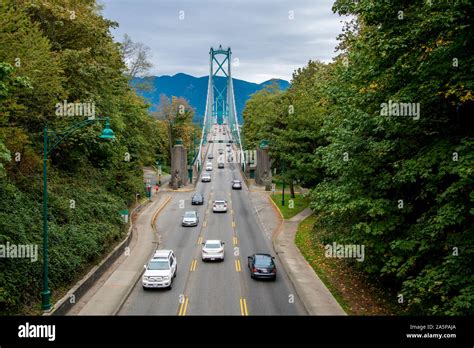 Vancouver British Columbia Canada Lions Gate Bridge A Suspension