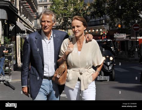 Former French Prime Minister Dominique De Villepin Doing His Jogging And Strolling With His Wife