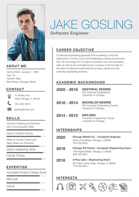 Give your cv format a professional look in my free online cv builder. Free Simple Fresher Resume | Student resume template ...