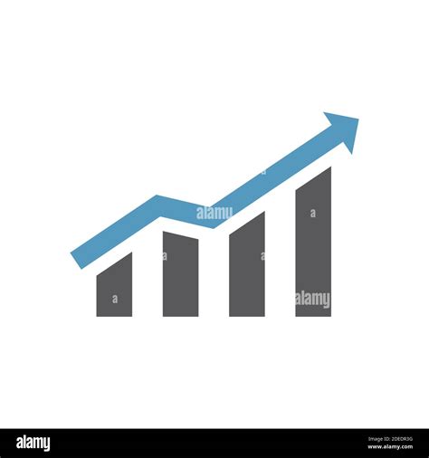 Growth Chart Vector Icon Bar Graph Or Infographic With Arrow Symbol