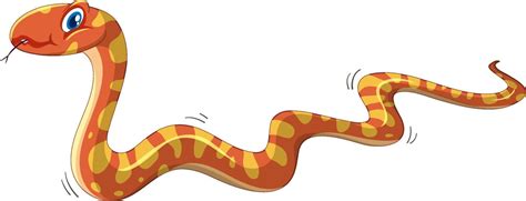 Orange Snake Cartoon Character Isolated On White Background 2583412