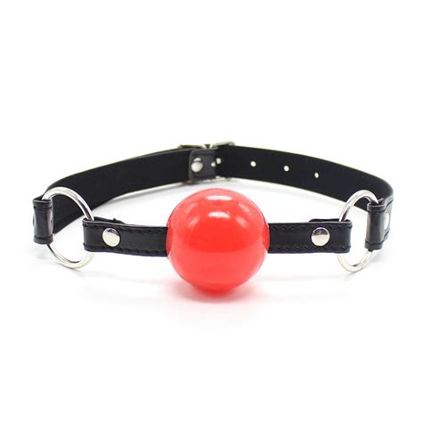 40mm Ball Gag Black Red Soft Rubber Pu Leather Mouth Plug Oral Fixation