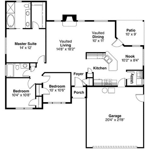 Traditional 3bd2ba 1401 Sq Ft Ranch Style House Plans House Plans