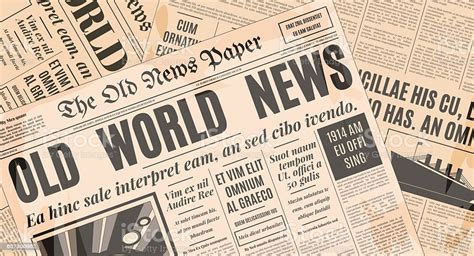 A news report should have the following parts: Old Newspaper Design Vector Template Stock Illustration - Download Image Now - iStock