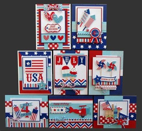 4th Of July Handmade Cards White And Blue Card Kit Kims Card