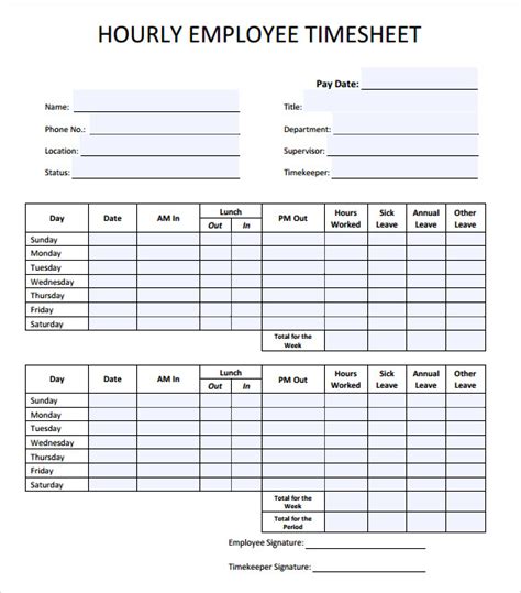 Free 23 Sample Time Sheet Templates In Ms Word Numbers Pages