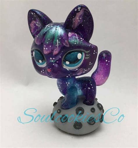 Cute Kawaii Littlest Pet Shop Custom Galaxy Fox With Meteorite Lps