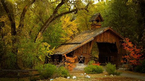 Wallpaper Forest Nature Village Hut Jungle Tree Autumn Leaf